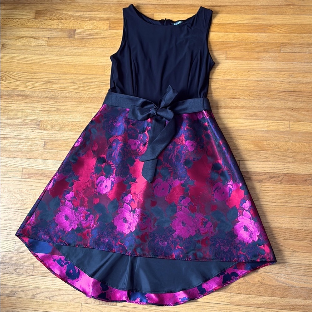 Woman’s Floral Black and Pink Dress